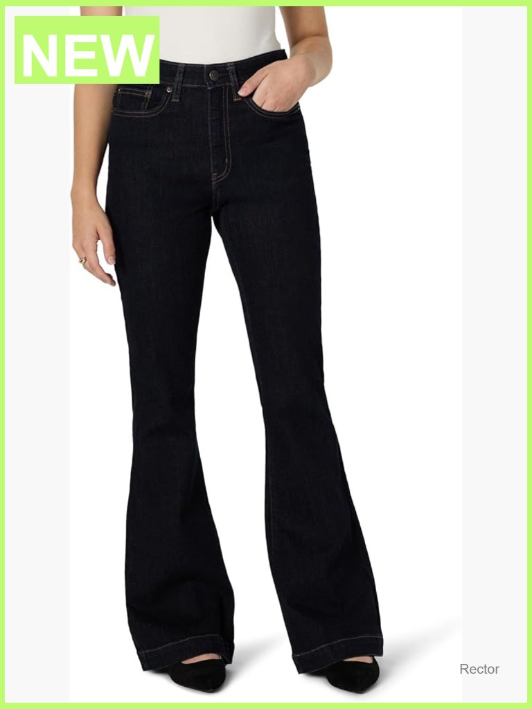 High Stretch High-Rise Flare Jeans Elongating Legs Hourglass Silhouette